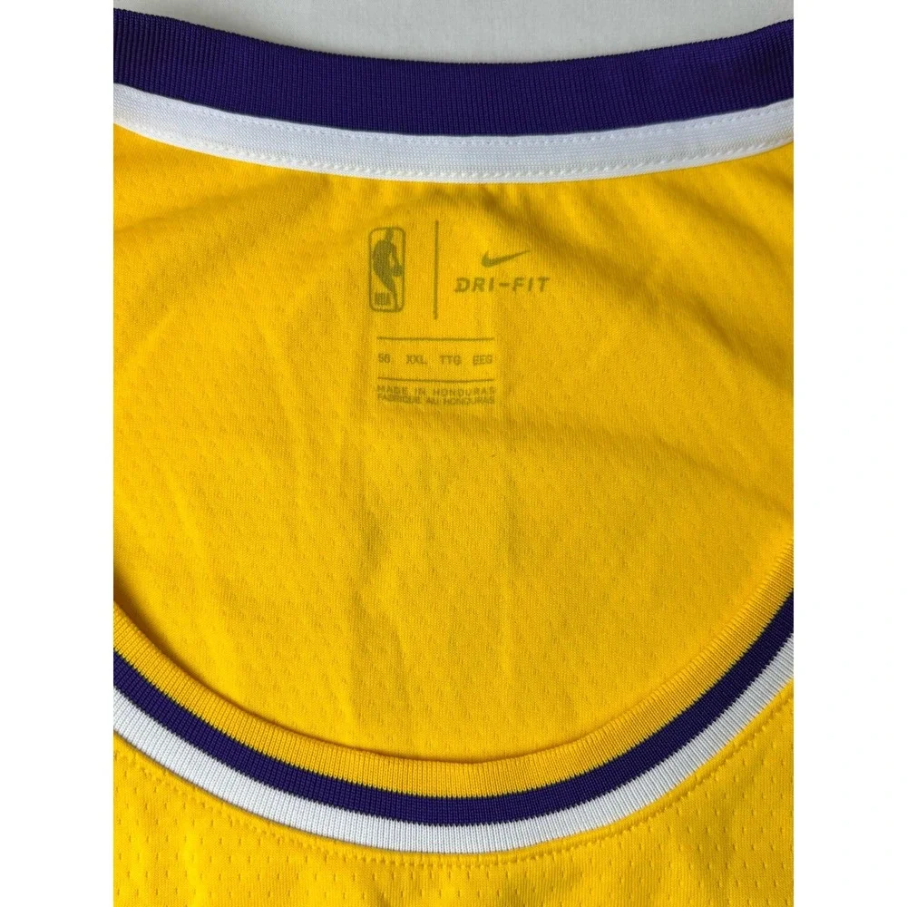 Nike LeBron James Los Angeles Lakers 23 Icon Edition Jersey Yellow XXL 56 AJ5117